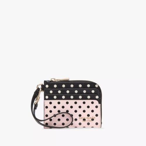 케이트 스페이드 여자 지갑 데빈 브리지 도트 동전 카드 케이스 손목 스트랩 반지갑 KJ892 B/M