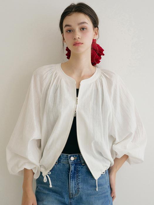 G Breeze Shirring Blouson_White