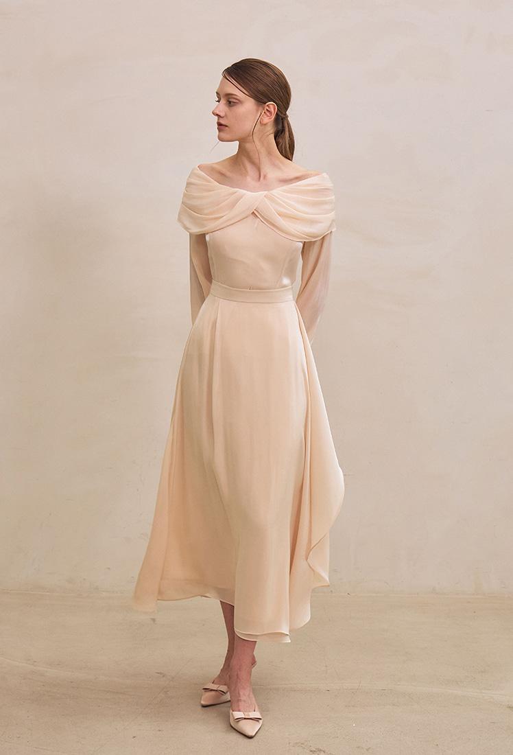 Anais Wrap Skirt (Beige)