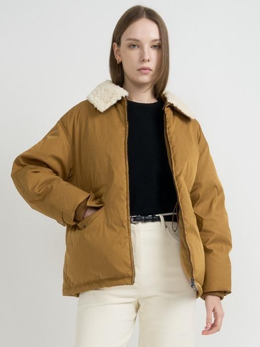 Shearing Collar Half Down Jacket_2color