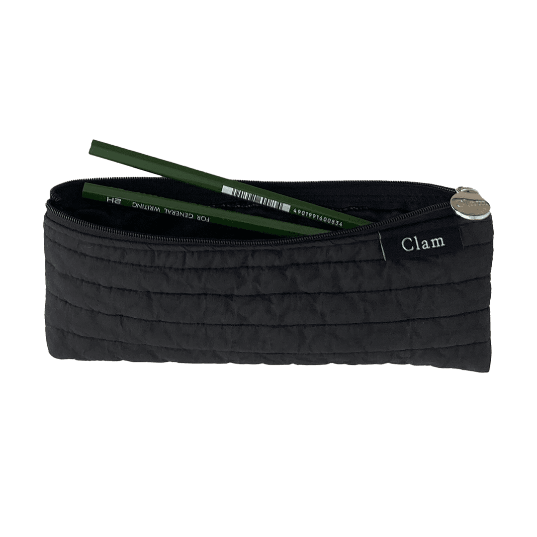 Clam flat pencilcase _ Soft black