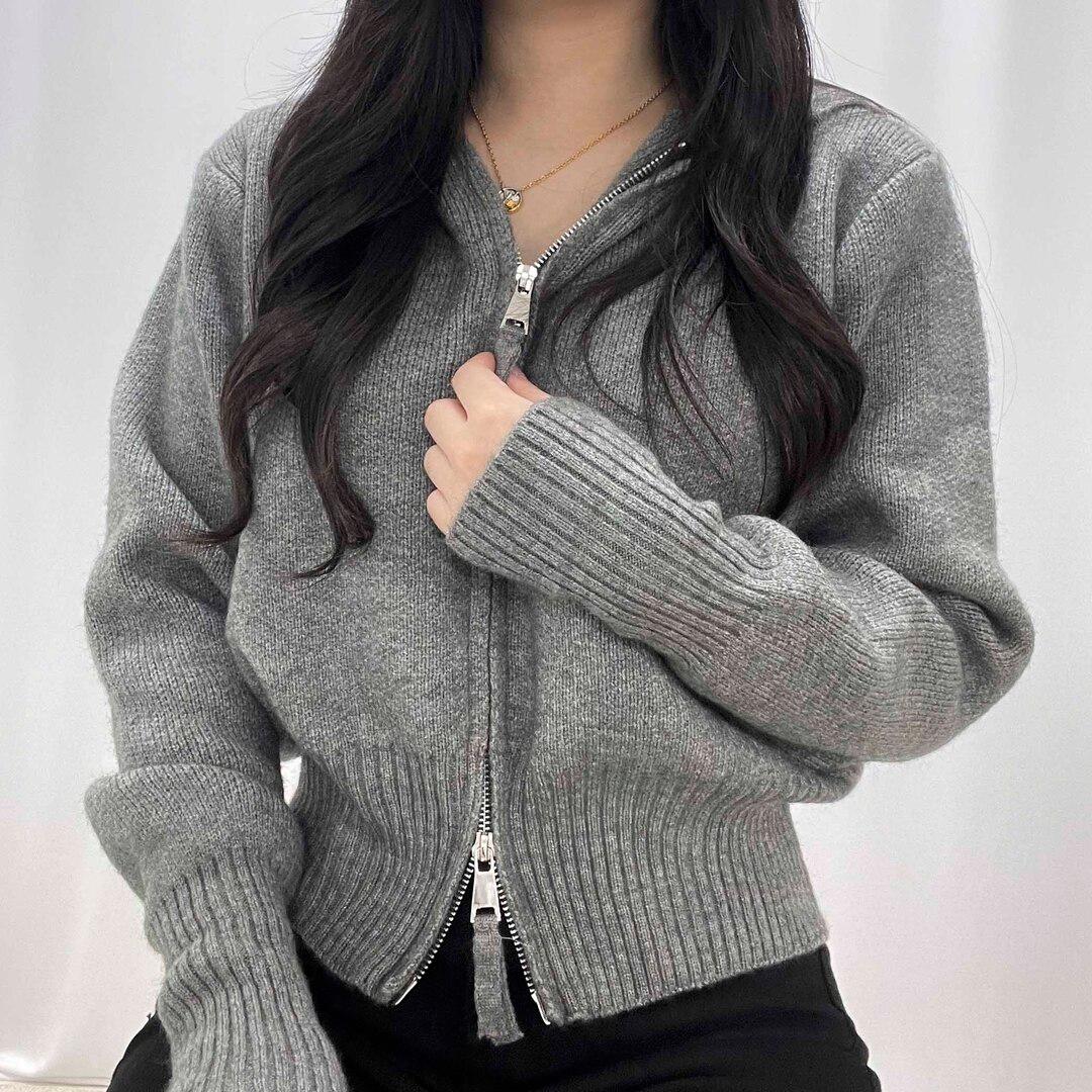 당일출고🚀[10000장 돌파!] 여성 여자 봄 가을 겨울 아이보리 차콜 블랙 도톰한 크롭 투웨이 니트 후드 집업 가디건