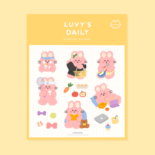 [굿노트스티커] 러비의 일상 스티커