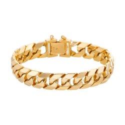 남자 18K 팔찌 체인 금팔찌 할로우 팔각