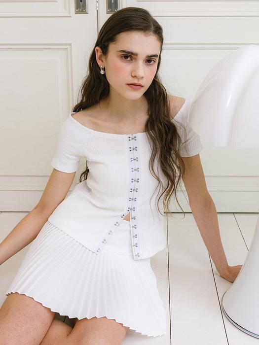 Off-shoulder hook top (white)