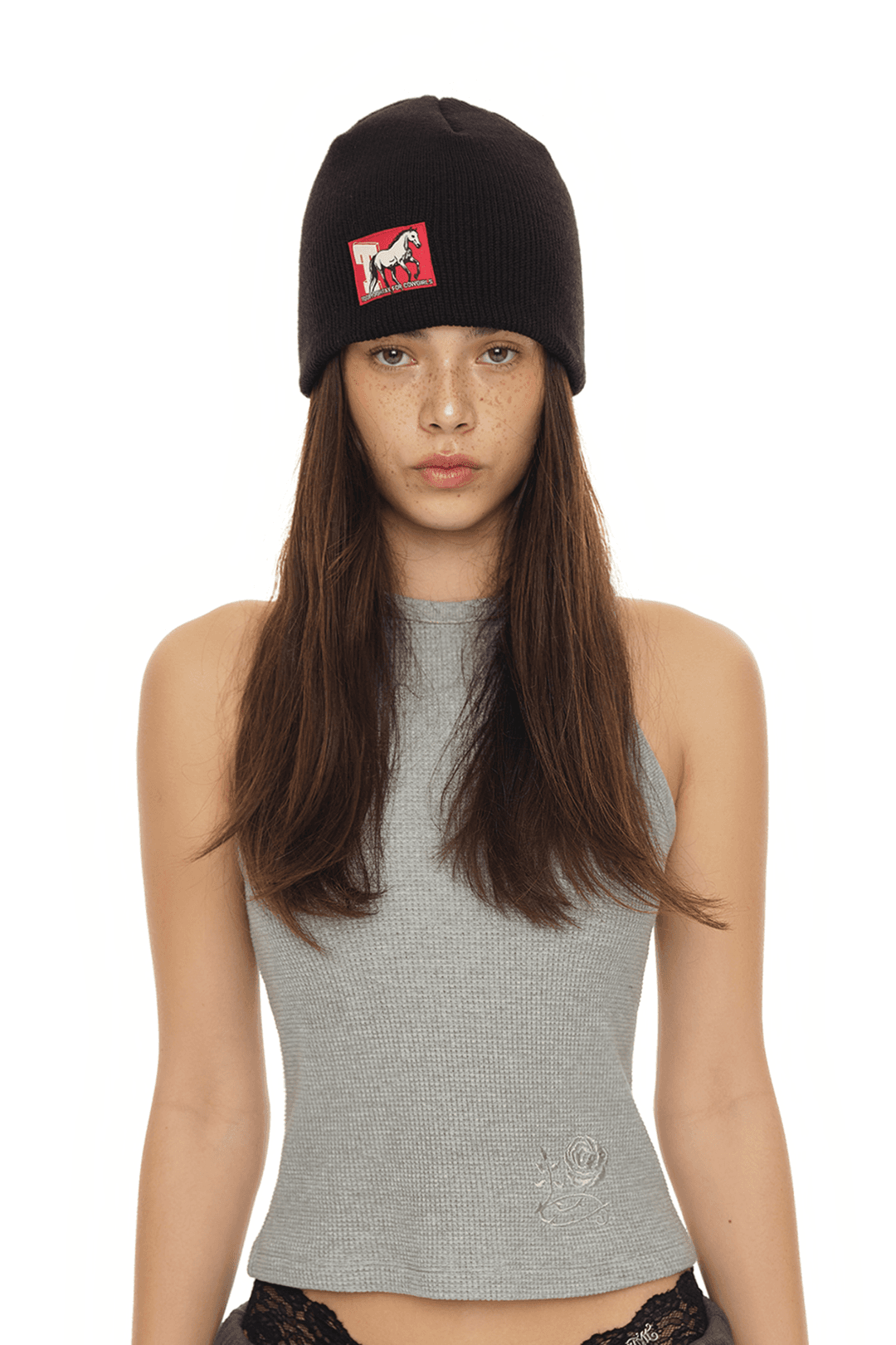 COWGIRL LABEL BEANIE (BLACK)