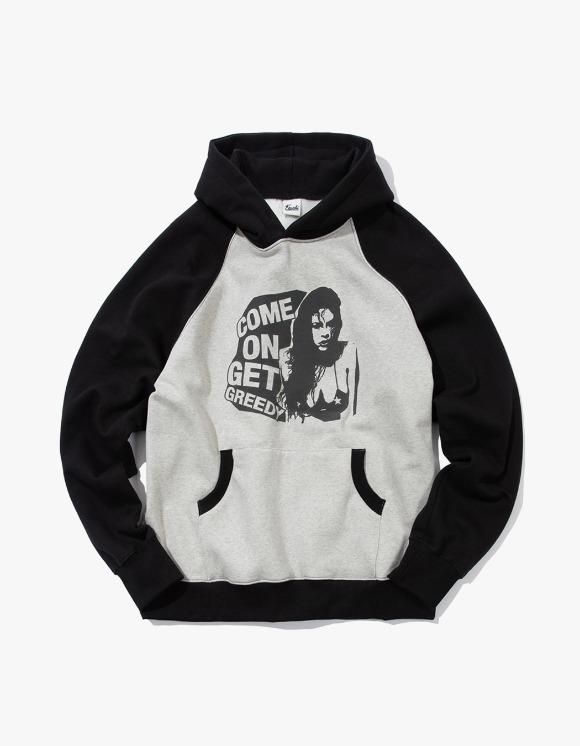 Greedy Raglan Hoodie - Black Grey