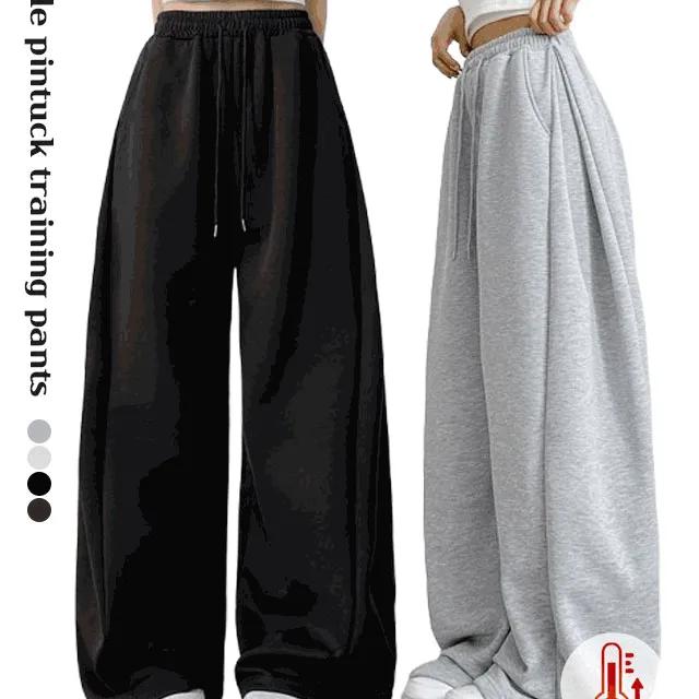 🔥도톰기모추가[MADE/브라운추가 02기장/신상/묶음할인] 자체제작 기장선택 사계절 봄 여름 폴딩 사이드핀턱 와이 드 롱 스웻팬츠 트레이닝팬츠 바지 체육대회 기모바지 겨울바지