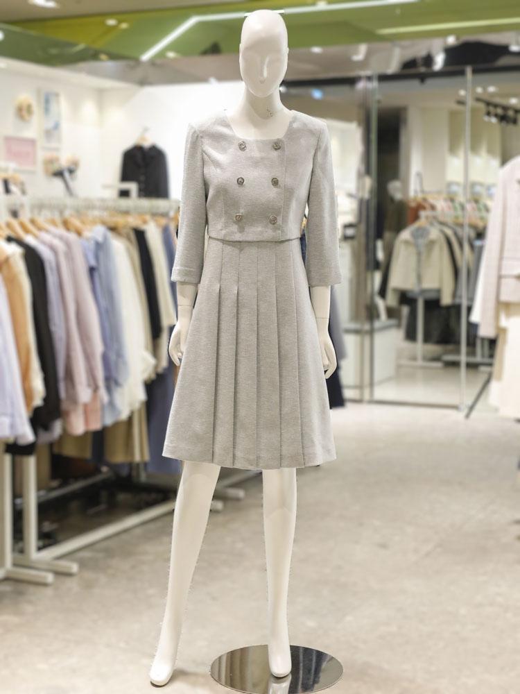 [SOUP]숲 (SZ3OPM5) 스퀘어넥 로맨틱 주름 원피스