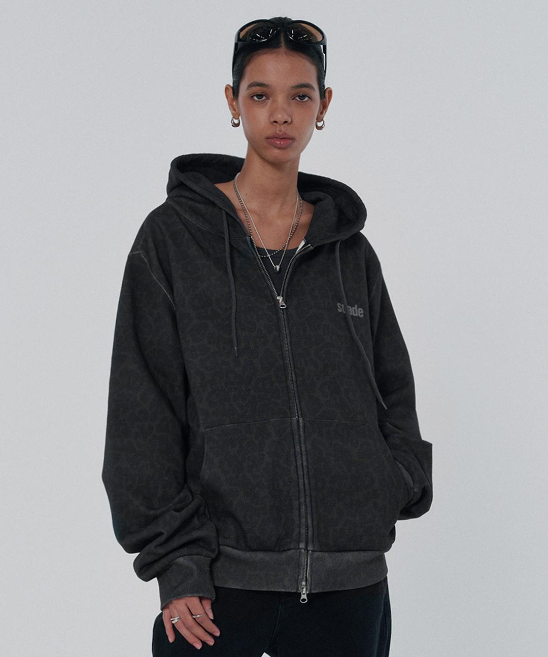 DARK LEOPARD HOOD ZIP UP [LEOPARD]