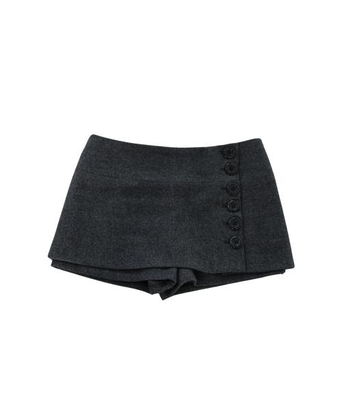 클래식 버튼 팬츠 스커트 - 그레이