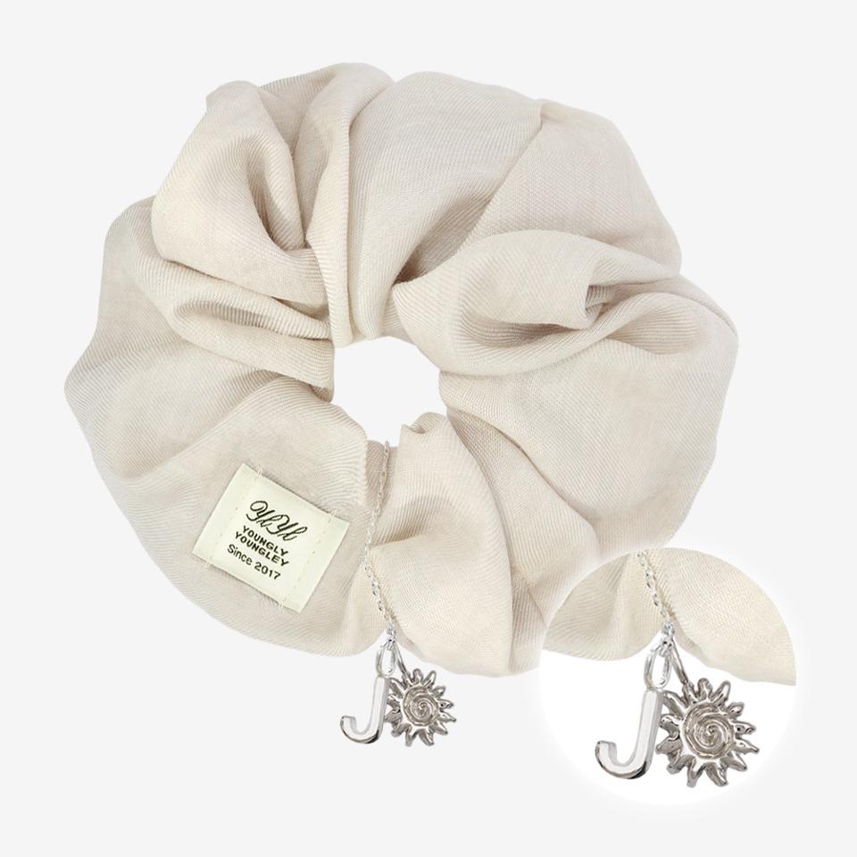 [이니셜 2개 선택/선물포장] Anniversary initial scrunchie, LINEN