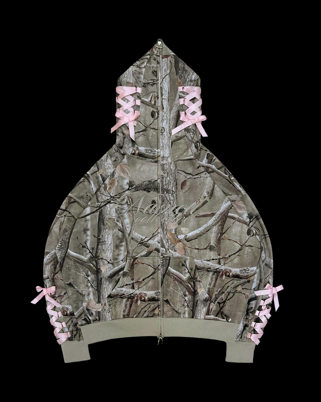 FORBIDDEN ZIP HOODIE NATURAL - XS