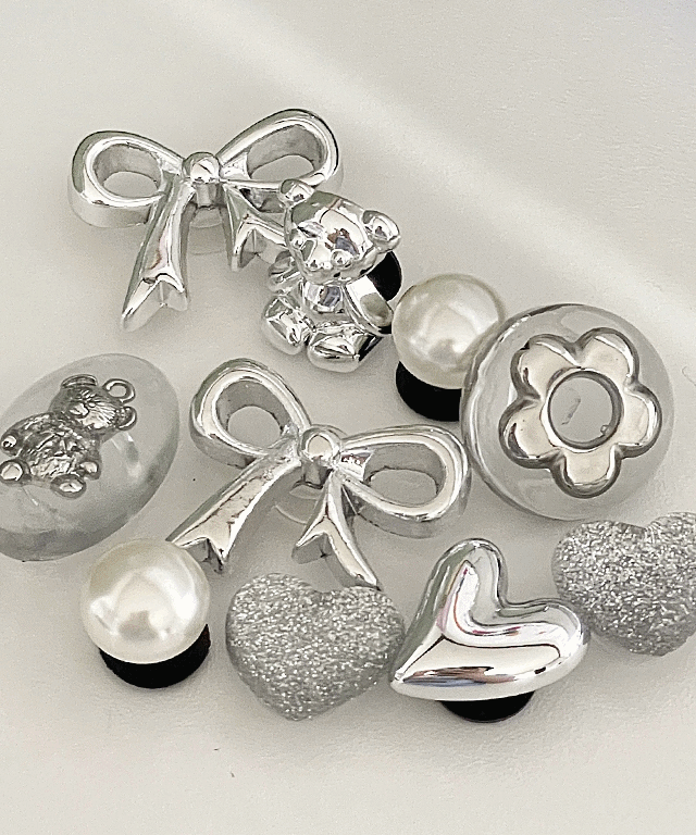 실버 빈티지 신발꾸미기 세트 (10p)