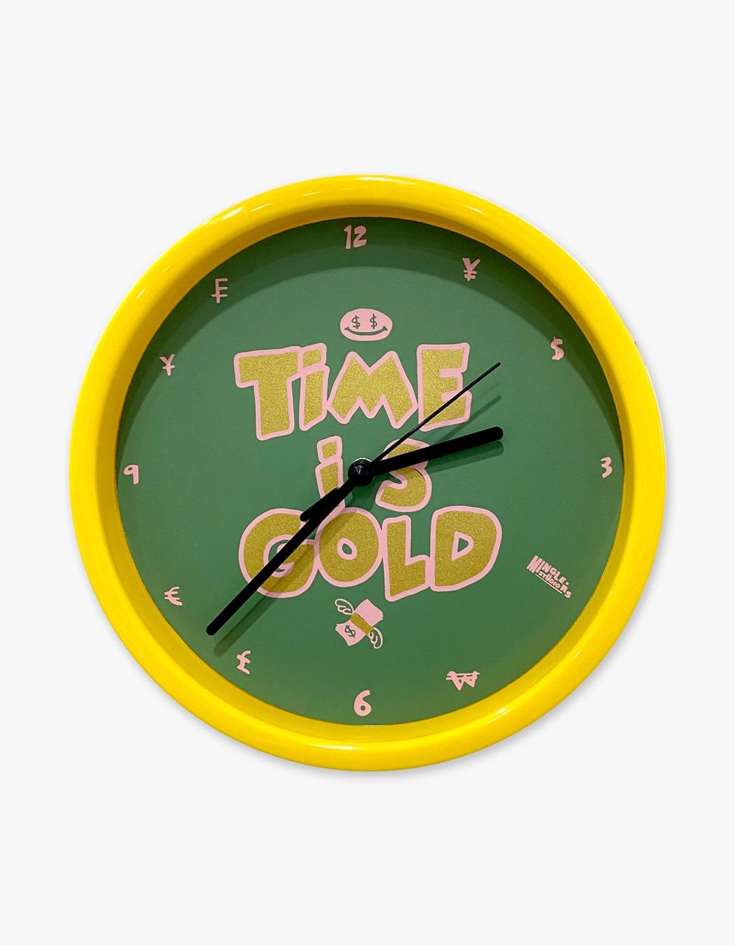 Time Is Gold Clock  - Green