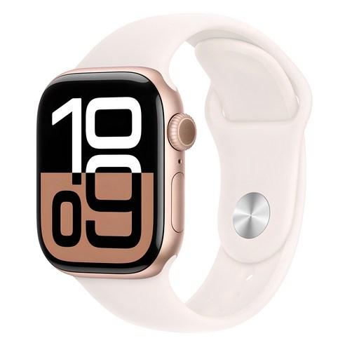 Apple 애플워치 10 GPS, 42mm, 로즈 골드 / 라이..., S/M