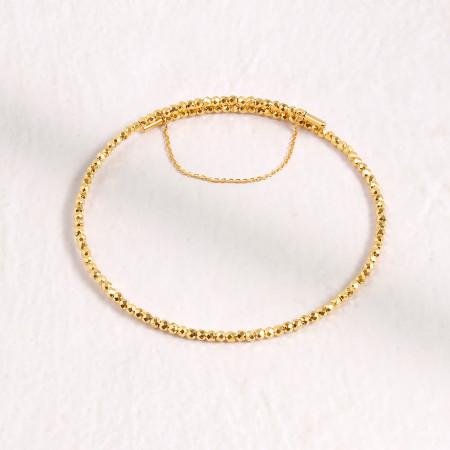 24K 순금 한줄 프리 사이즈 뱅글 팔찌 텐션 커팅 볼 체인 여름 생일 부모님 선물