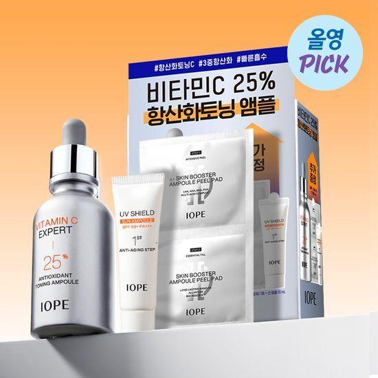 [5월올영픽] 아이오페 비타민C 엑스퍼트 25% 항산화 토닝 앰플 23ml 기획 (+필패드 1매 + 선앰플 10ml)