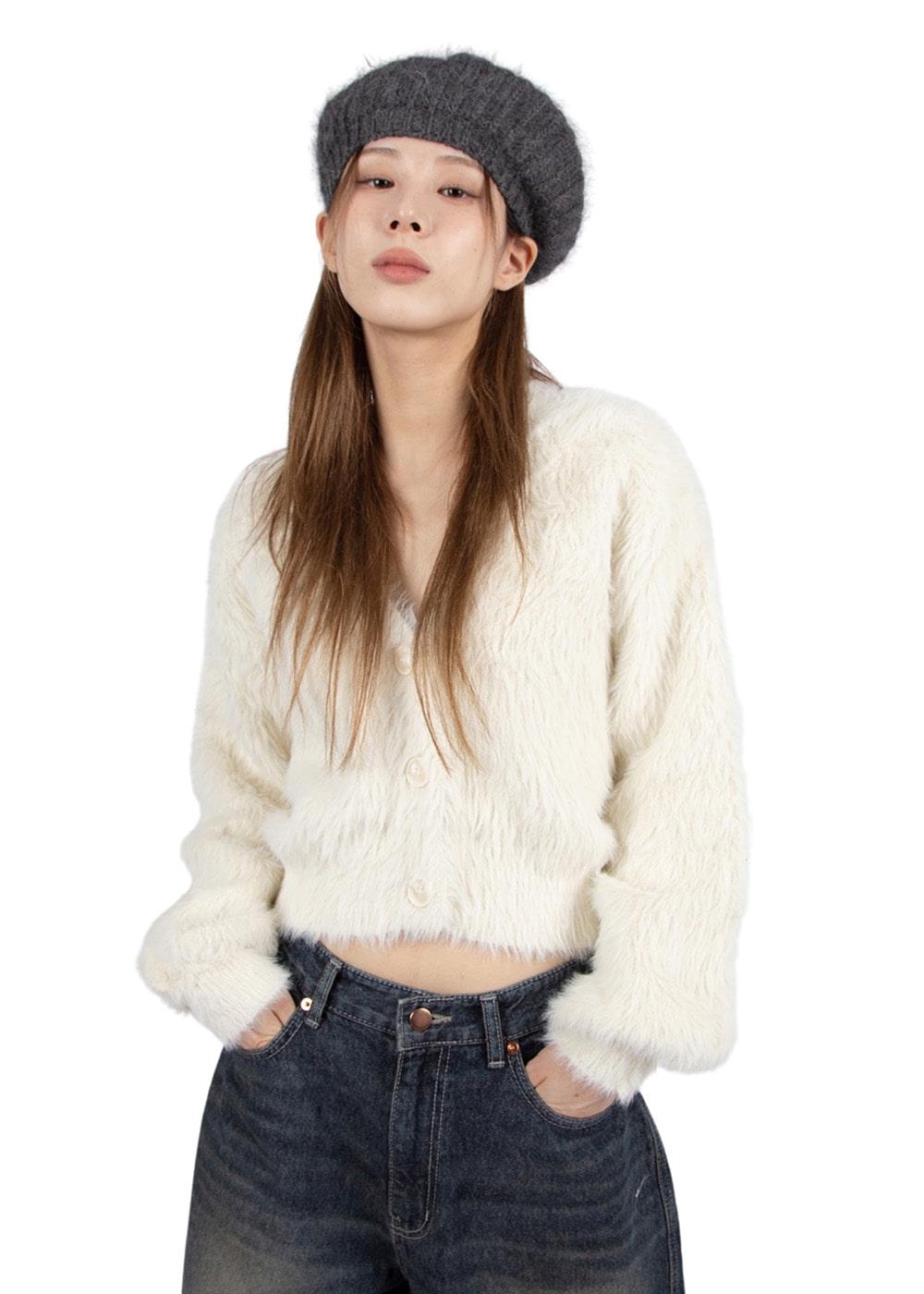 HAIRY ANGORA CARDIGAN