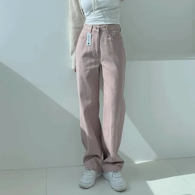 [ 피그먼트/6컬러 ] 폴러 빈티지 하이웨스트 일자 와이드 팬츠