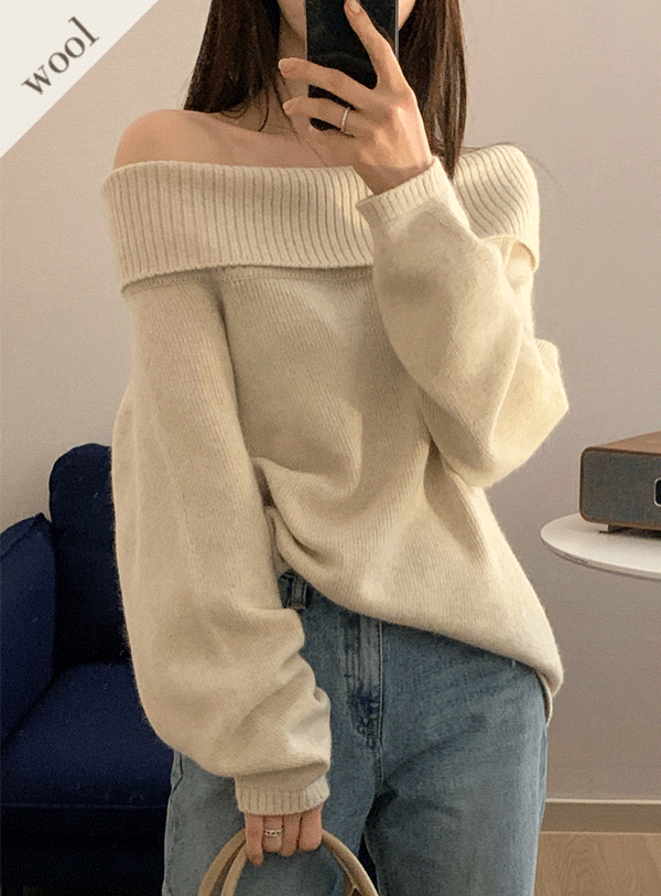 [연말룩/파티룩] 🧡 폭스 루즈핏 오프숄더 니트 (*4color)