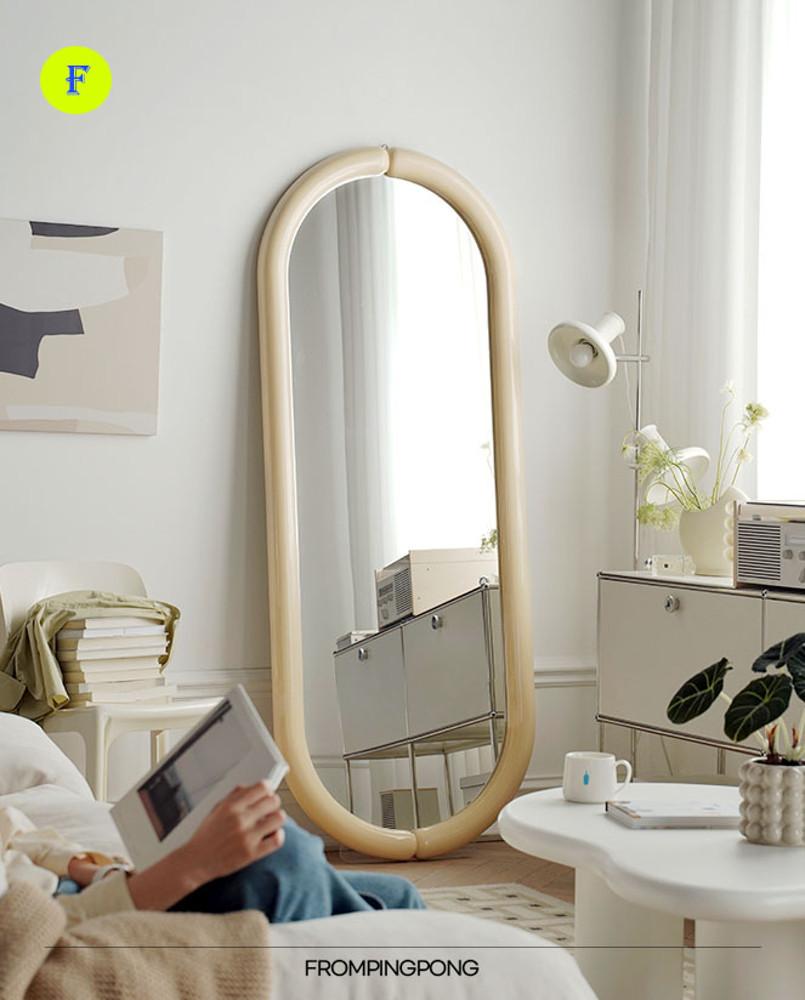 프롬핑퐁 Bold Mirror  화장대거울 조디악 전신 거울 무스타슈 보디악 공룡알 튜브