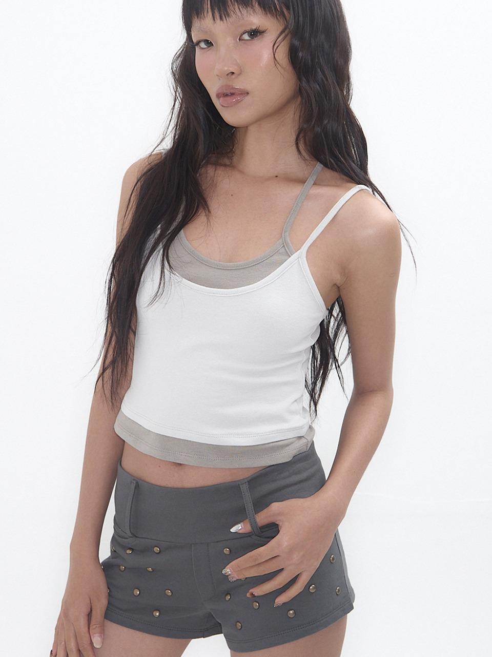 LAYERED HALTER TANK TOP MIST