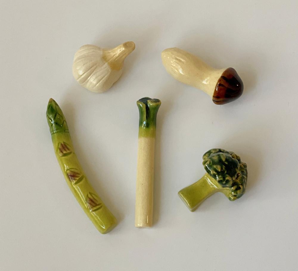 야채 수저받침 하시오키 젓가락받침대 / 버섯 대파 아스파라거스 브로콜리 마늘