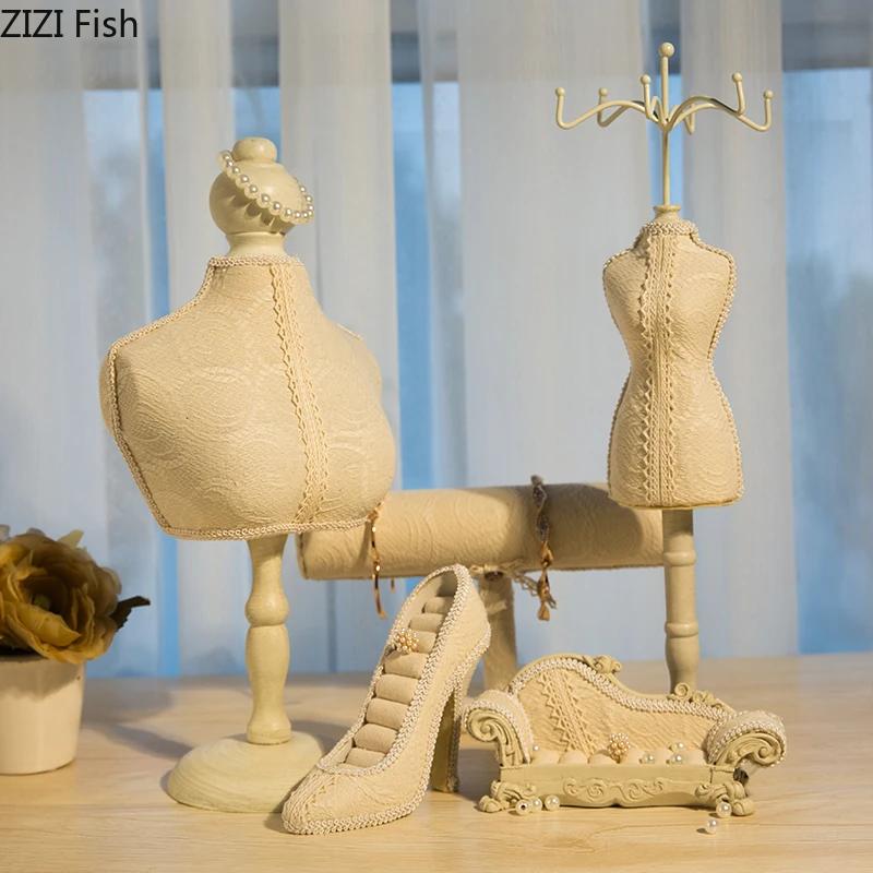 플란넬 모델 초상화 쥬얼리 스탠드, 귀걸이 걸이 보드 목걸이 장식 선반, 드레싱 테이블 쥬얼리 디스플레이 선반