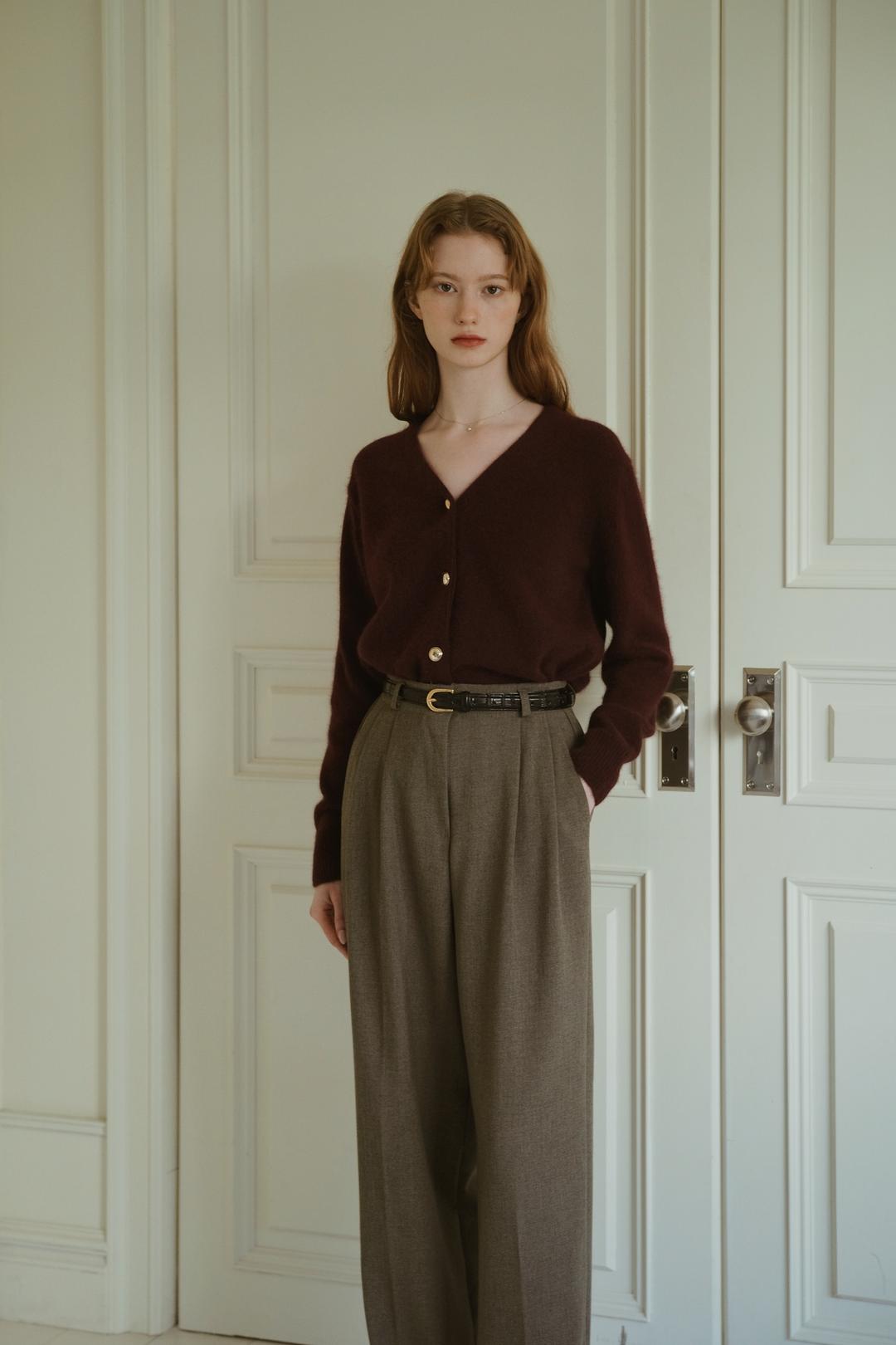 [season off 20%] the poilu cardigan WINE