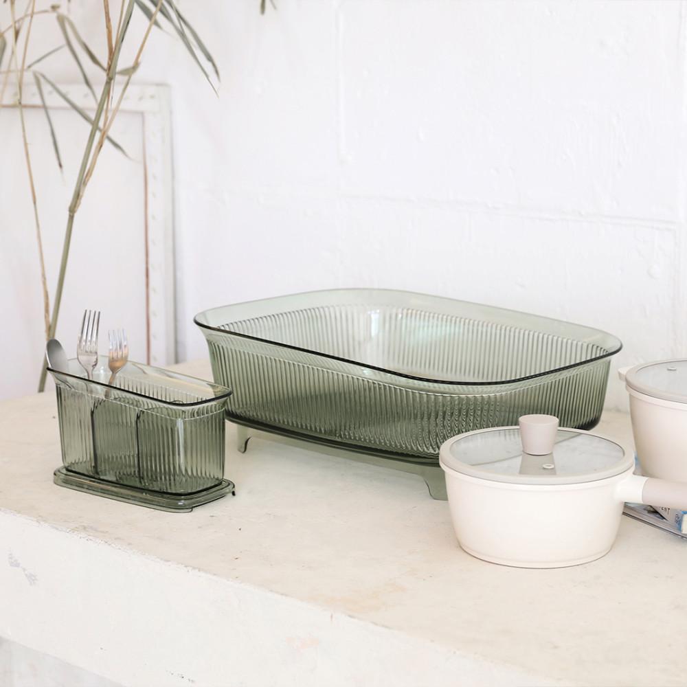 나인웨어 크리스타 식기건조대 그린 1단 물빠짐 대용량 설거지 집들이선물 세트