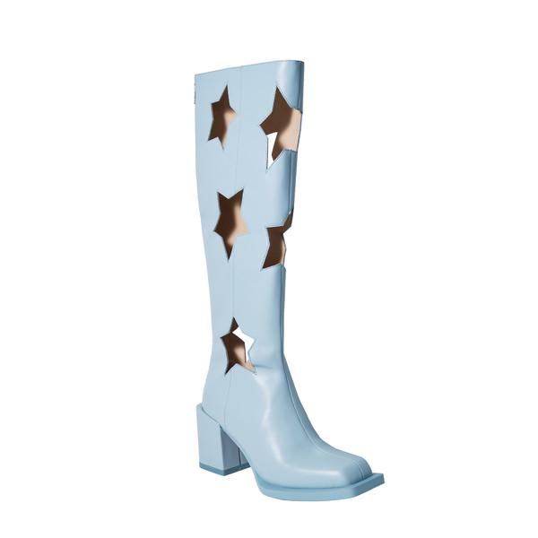 Star Cut Leather Boots