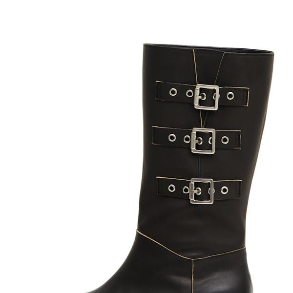 Three belted biker boots (vintage black)