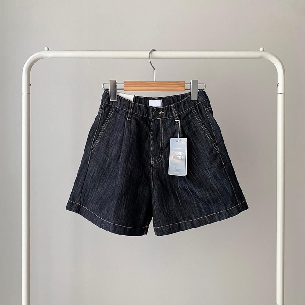 A라인청반바지 논페이드 밴딩청반바지 난스판 5부 생지데님