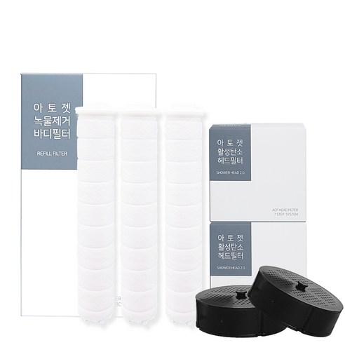 아토젯 녹물제거 바디 리필 필터 3개 + ACF 헤드 필터 2개, 무향, 1세트 - 녹물제거필터 | 쿠팡