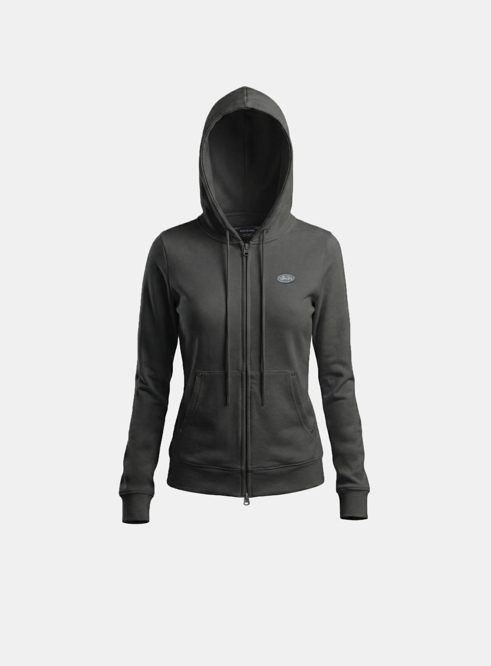 [w-hde26-008] BS Soft Terry Zip-Up Hoodie - Charcoal