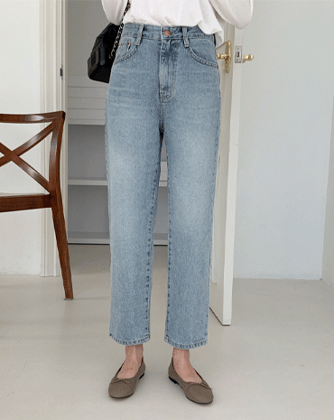 페이드 난스판 데님 일자 팬츠