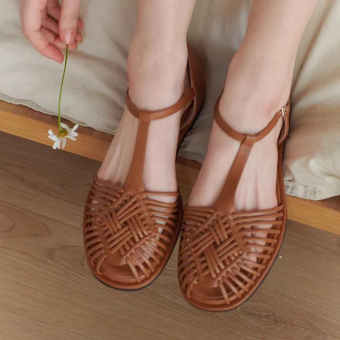 (바로배송/단독) Violet 바이올렛 멀티 에스닉 스트랩 플랫 샌들 I 패드증정