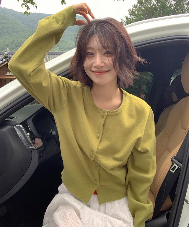 데일리쥬 [MADE] 아가트 컬러포인트 더블버튼 베이직 가디건
