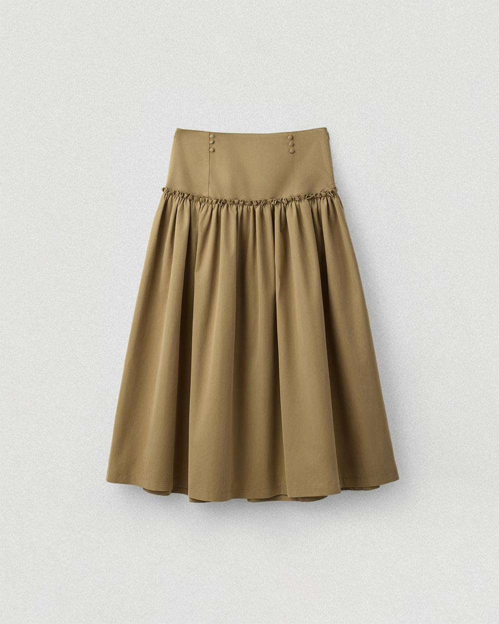 [09/25 순차배송]  Peach Cotton Long Skirt_Beige
