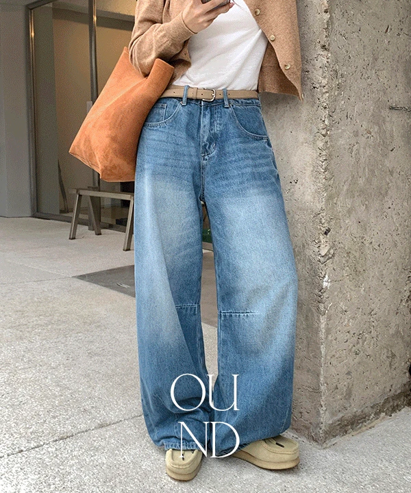 🎬[단독] [가을신상🍁/made/4size] 넛츠 절개 워싱 와이드 데님 팬츠 -3color