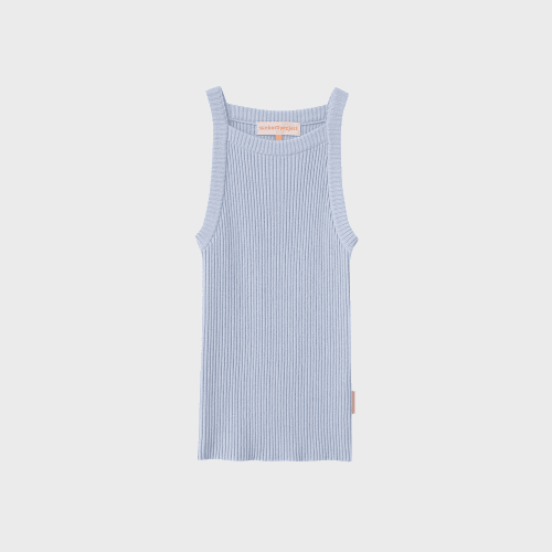 멜란지 홀터넥 니트 탑 (SKY BLUE)