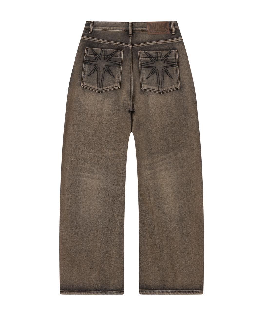 (03.12 예약 배송) Needlework Denim Pants (Sand Black)