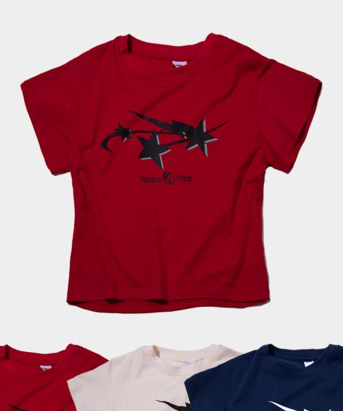 유성 심볼 그래픽 크롭 오버핏 반팔 티셔츠 _3COLOR