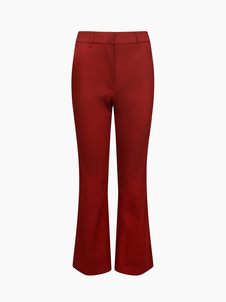 SEMI-FLARED COTTON SLACKS (RED)