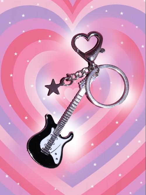 rock star! guitar heart-key chain (2color)