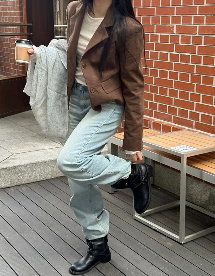 Crop corduroy jacket