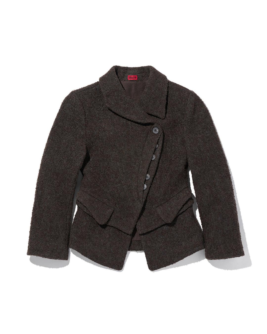 TILTED WOOL BLAZER_CHARCOAL BROWN
