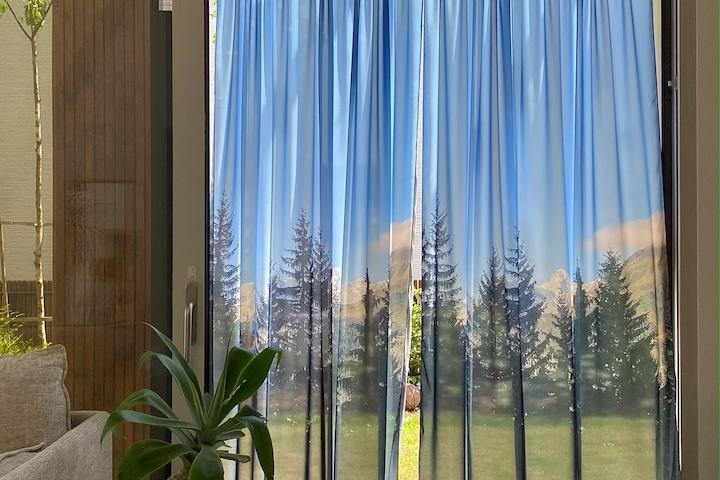 스위스의 숲 쉬폰 커튼 패브릭 포스터 가리개