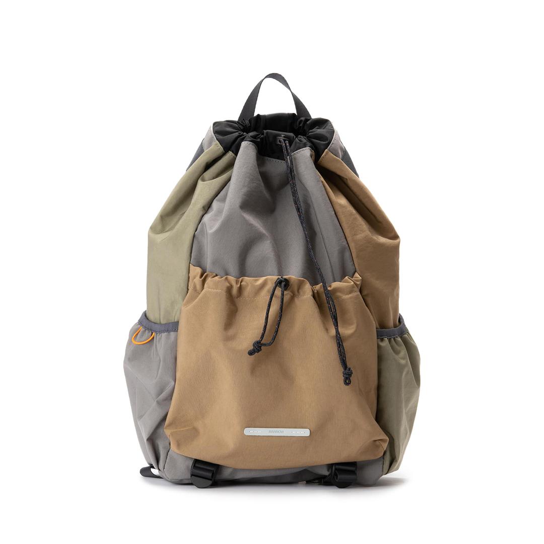 STRING BACKPACK COLOR BLOCK 754 BEIGE & GRAY